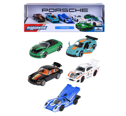 Majorette 5-Pack Diecast Cars: Porsche Legends Gift Pack