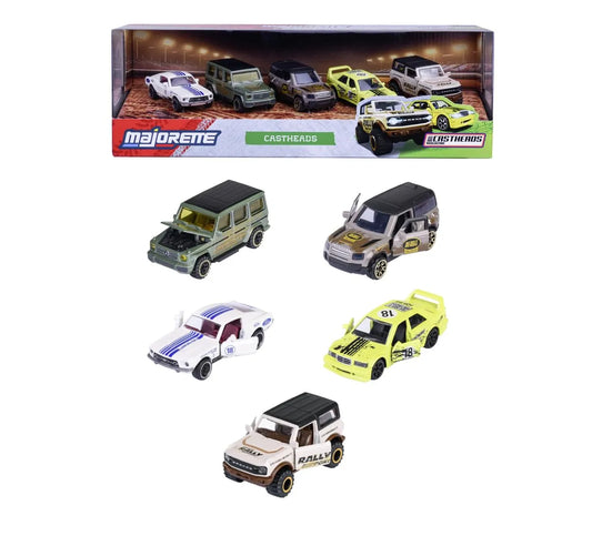 Majorette 5-Pack Diecast Cars: CastHeads Edition Gift Pack