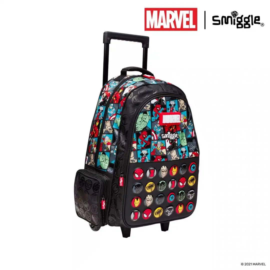 Smiggle Kids 2-in-1 Rolling Trolley Bag & School Backpack
