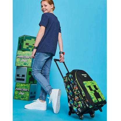 Smiggle Kids 2-in-1 Rolling Trolley Bag & School Backpack
