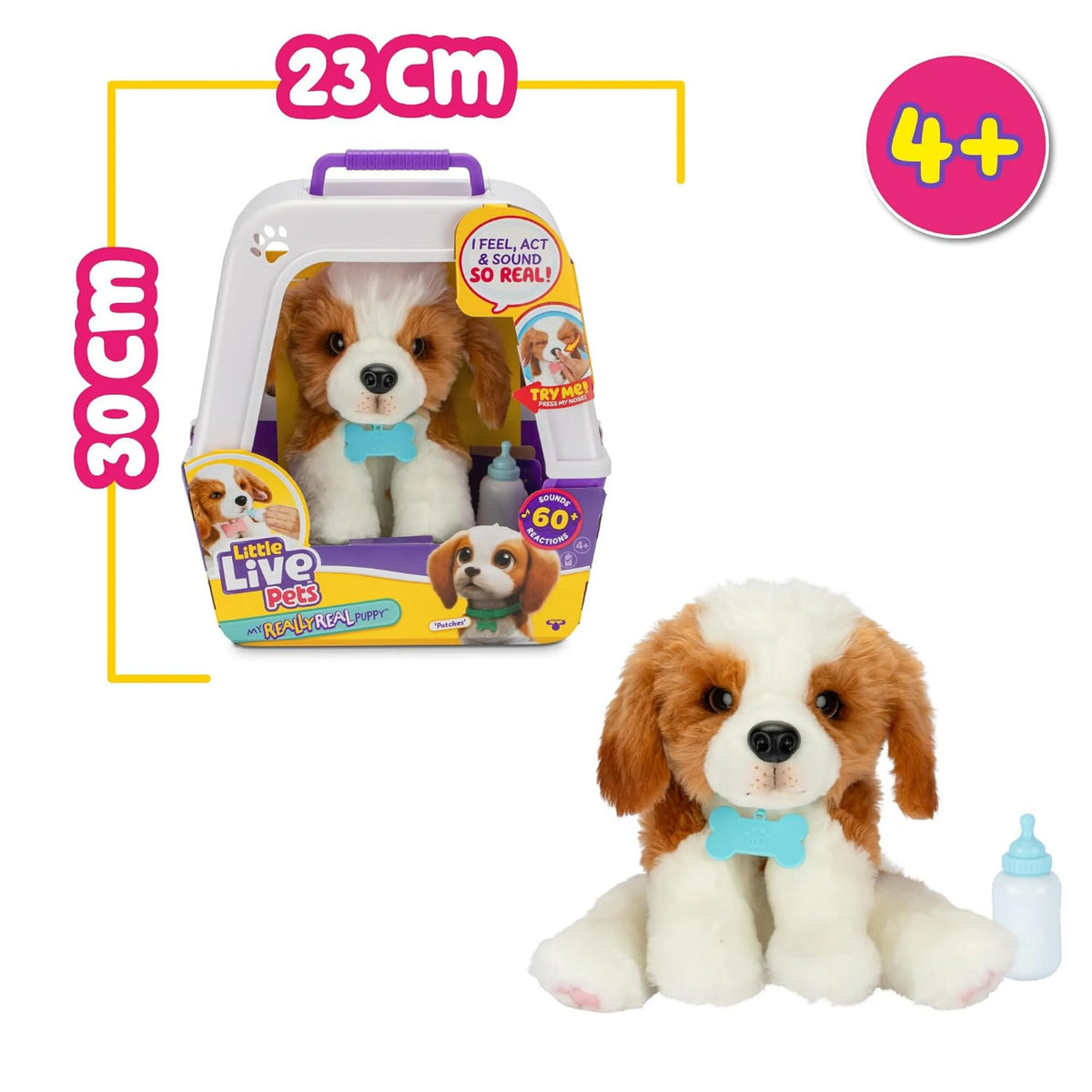 Little Live Pets My Really Real Puppy Patches The Beagle Interactive Plush Dog with 2-in-1 Carrier Bed