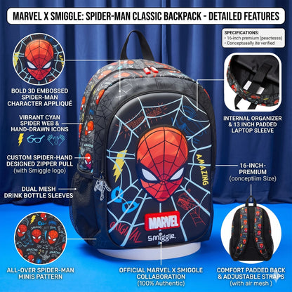 Marvel x Smiggle Spider-Man Classic Backpack - 16-Inch