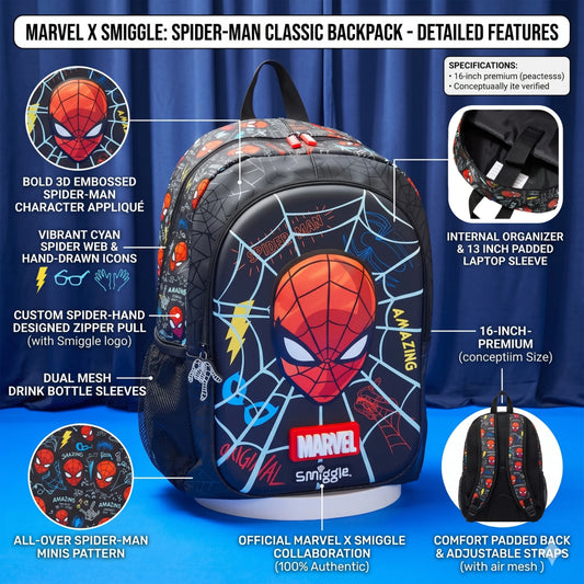 Marvel x Smiggle Spider-Man Classic Backpack - 16-Inch