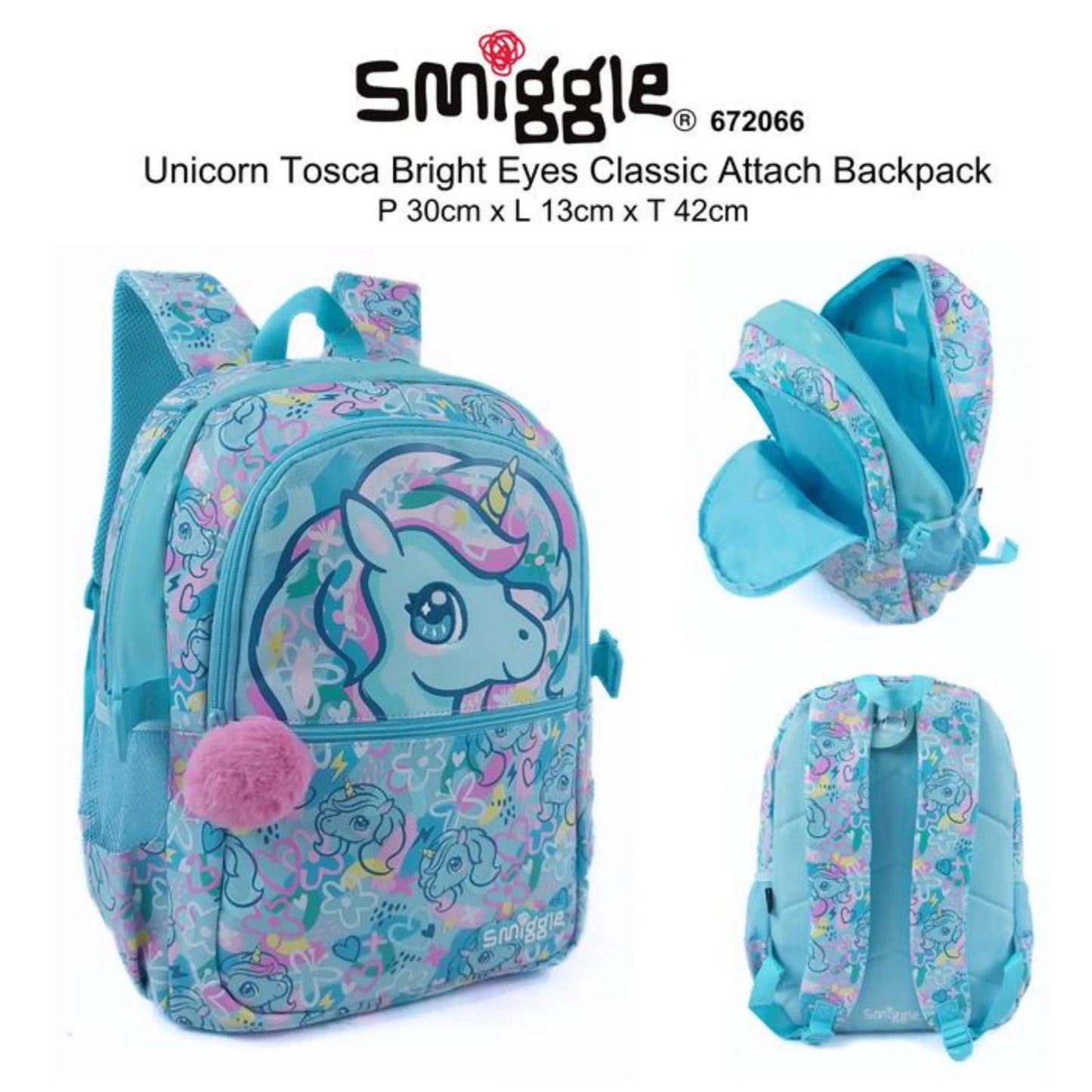 Smiggle Unicorn Tosca Bright Eyes Classic Backpack